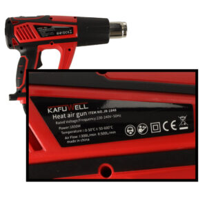 KAFUWELL Opalarka elektryczna z regulacja tempratury 0 600 st C przeplyw powietrza 300 500 l min 4 wymienne koncowki 1850W
