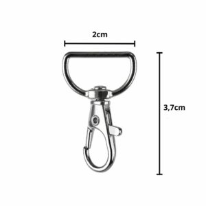 Karabinczyk metalowy rybka 500 szt