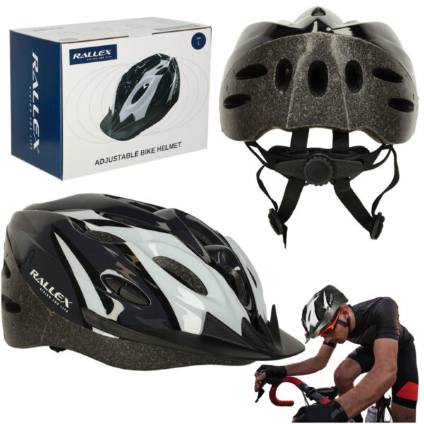 Kask rowerowy RALLEX otwory wentylacyjne regulowany damski meski uniwersalny mlodziezowy regulowany 58 61 cm Kask rowerowy RALLEX otwory wentylacyjne regulowany damski meski uniwersalny mlodziezowy regulowany 58 61 cm