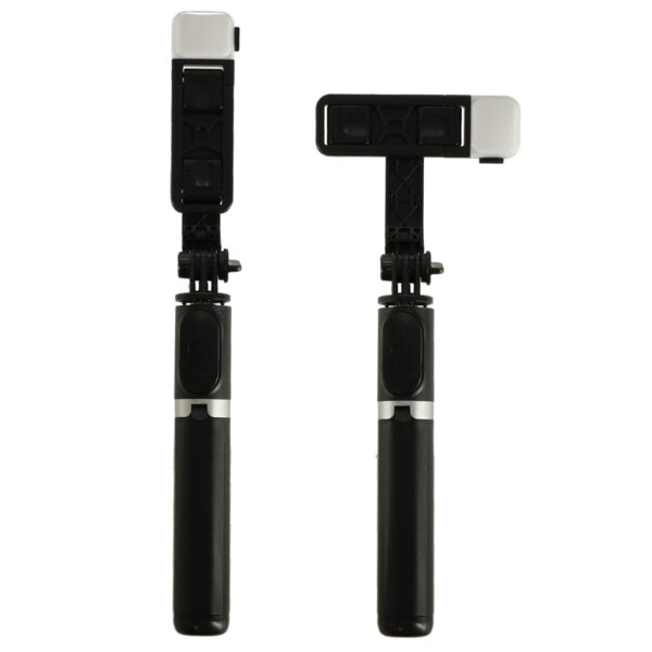 Kijek do selfie z pilotem Bluetooth statyw tripod lampka LED czarny