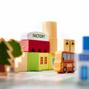 KX6198 Klocki drewniane edukacyjne miasto puzzle 120el