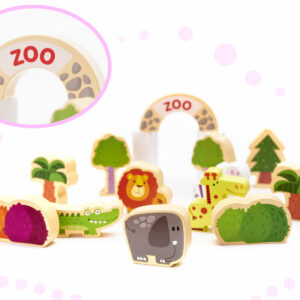 KX6198 Klocki drewniane edukacyjne miasto puzzle 120el