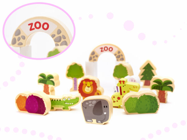KX6198 Klocki drewniane edukacyjne miasto puzzle 120el