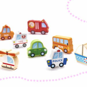 KX6198 Klocki drewniane edukacyjne miasto puzzle 120el