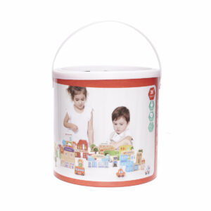KX6198 Klocki drewniane edukacyjne miasto puzzle 120el