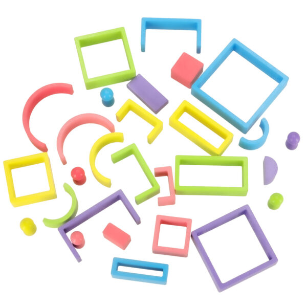 Klocki drewniane edukacyjne ukladanka tecza puzzle montessori tecza kolorowe