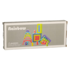 Klocki drewniane edukacyjne ukladanka tecza puzzle montessori tecza kolorowe
