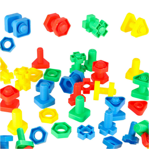 Klocki konstrukcyjne edukacyjne sruby montessori 30 elementow Klocki konstrukcyjne edukacyjne sruby montessori 30 elementow