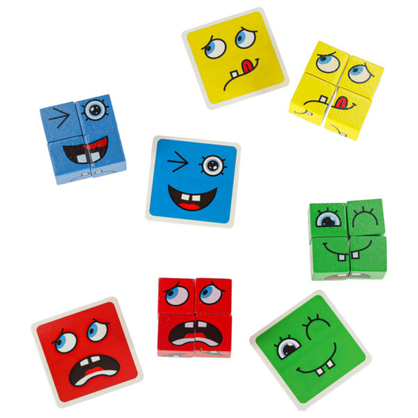 Klocki kreatywne montessori wyzwania zmieniajace twarz emocje