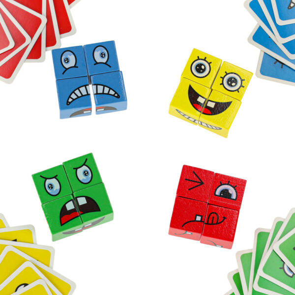 Klocki kreatywne montessori wyzwania zmieniajace twarz emocje