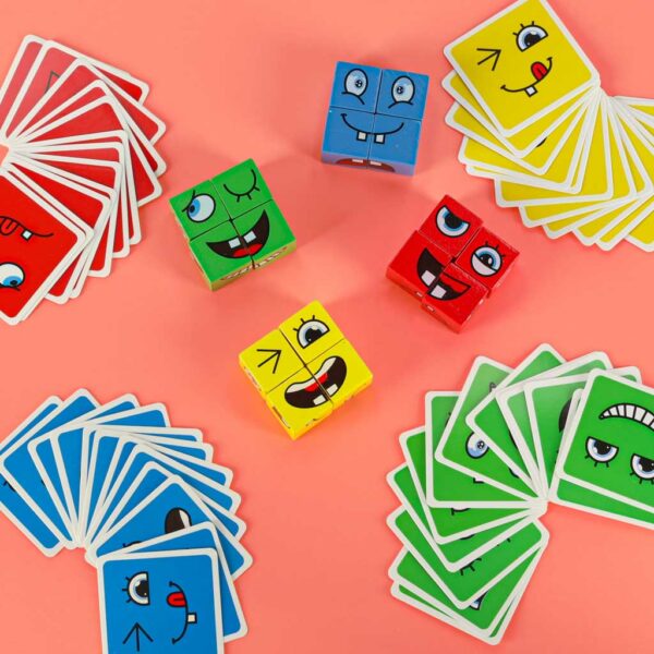 Klocki kreatywne montessori wyzwania zmieniajace twarz emocje