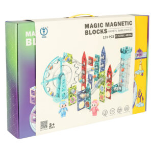 Klocki magnetyczne magnetic sticks marble tor kulkowy z dzwiekiem muzyka grajacy 118 elementow