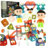 Klocki magnetyczne marble tor kulkowy swiecacy 202 elementy