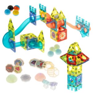 Klocki magnetyczne marble tor kulkowy swiecacy 202 elementy