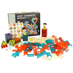 Klocki magnetyczne marble tor kulkowy swiecacy 202 elementy