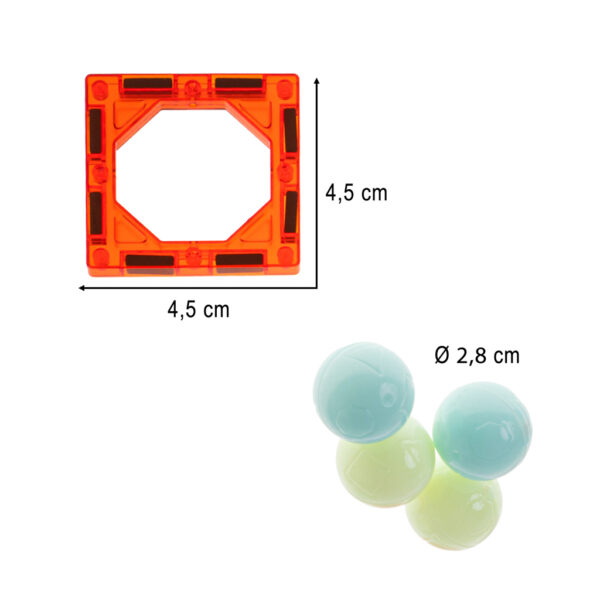 Klocki magnetyczne marble tor kulkowy swiecacy 202 elementy