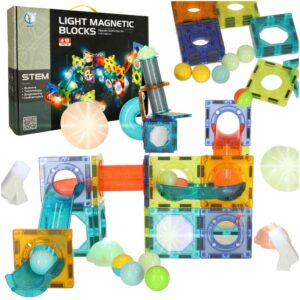 Klocki magnetyczne marble tor kulkowy swiecacy 49 elementow