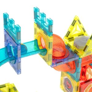 Klocki magnetyczne marble tor kulkowy swiecacy 75 elementow