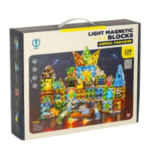 Klocki magnetyczne swiecace 124 el