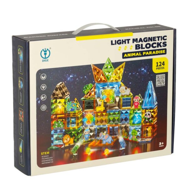 Klocki magnetyczne swiecace 124 el