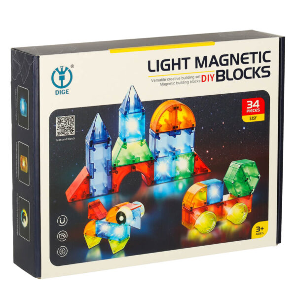 Klocki magnetyczne swiecace 32 el