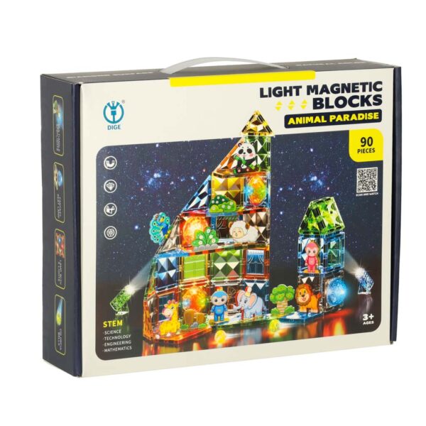 Klocki magnetyczne swiecace 90 el