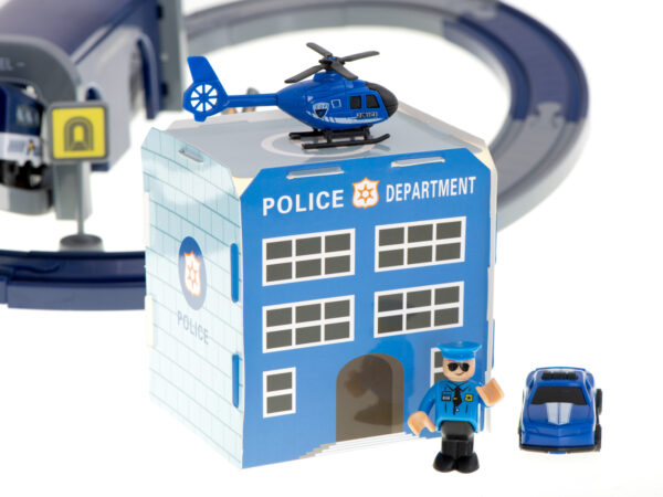 Kolejka elektryczna pociag policja autka 92 elementy 300cm