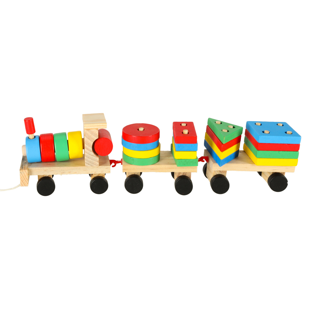 Kolejka pociag lokomotywa klocki drewniane sorter ukladanka zrecznosciowa 30cm