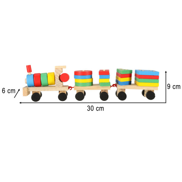 Kolejka pociag lokomotywa klocki drewniane sorter ukladanka zrecznosciowa 30cm