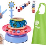 Kolo garncarskie zestaw kreatywny z glina i farbami 600g