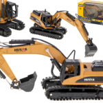 Koparka ladowarka z lyzka na gasienicach model z metalu Die Cast H toys