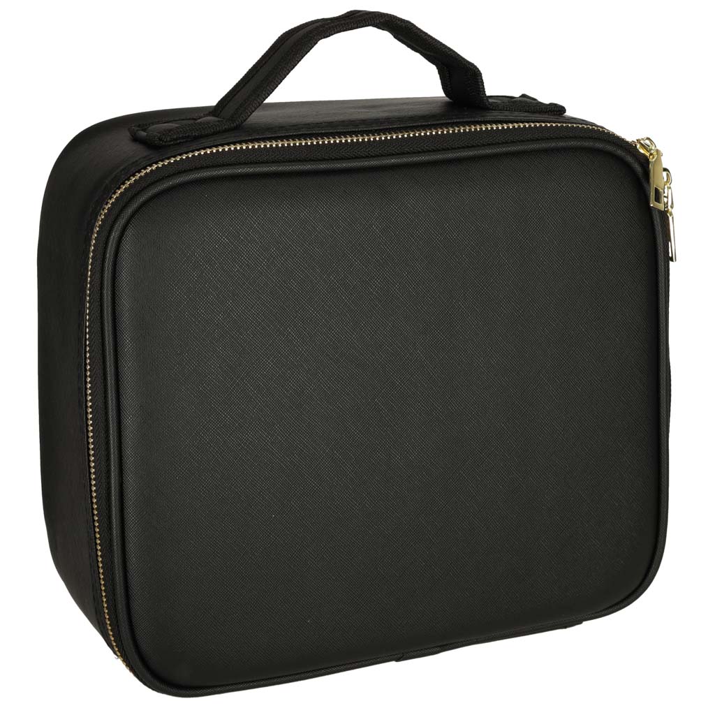 Kosmetyczka organizer na kosmetyki bizuterie kuferek z lusterkiem LED czarny