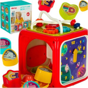 Kostka edukacyjna interaktywna pianinko 6w1 Bibi inn czerwona