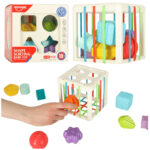 Kostka elastyczna sensoryczna ukladanka wtykana klocki kwadrat z sorterem ksztaltow