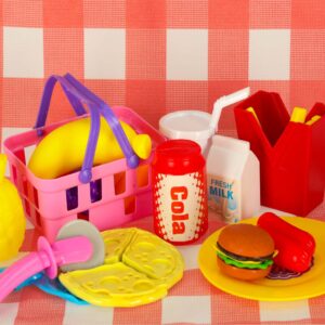 Kosz piknikowy koszyk fast food pizza burger jedzenie prowiant przekaski na piknik
