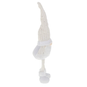 Krasnal skrzat swiateczny z broda bialy 47cm