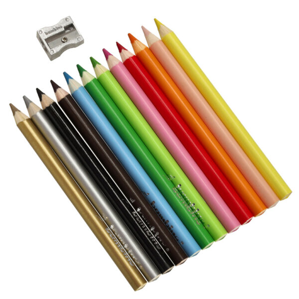 Bambino dicke runde Buntstifte 12 Farben Spitzer