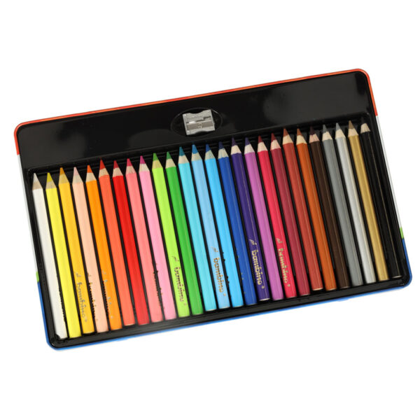 Kredki olowkowe w metalowym etui Bambino 24 kolory