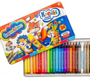 Kredki w metalowym pudelku 24 kolory temperowka BAMBINO