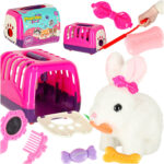 Krolik kroliczek z marchewka pluszowy chodzi rusza uszami