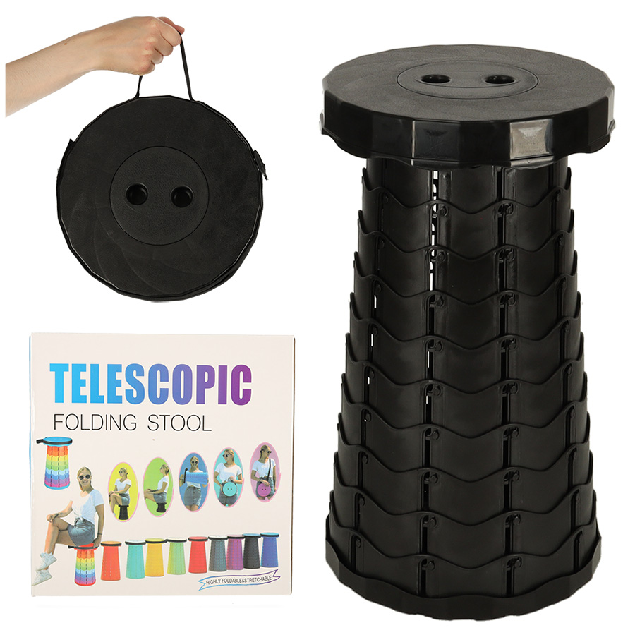 Krzeslo skladane rozkladany stolek taboret czarny