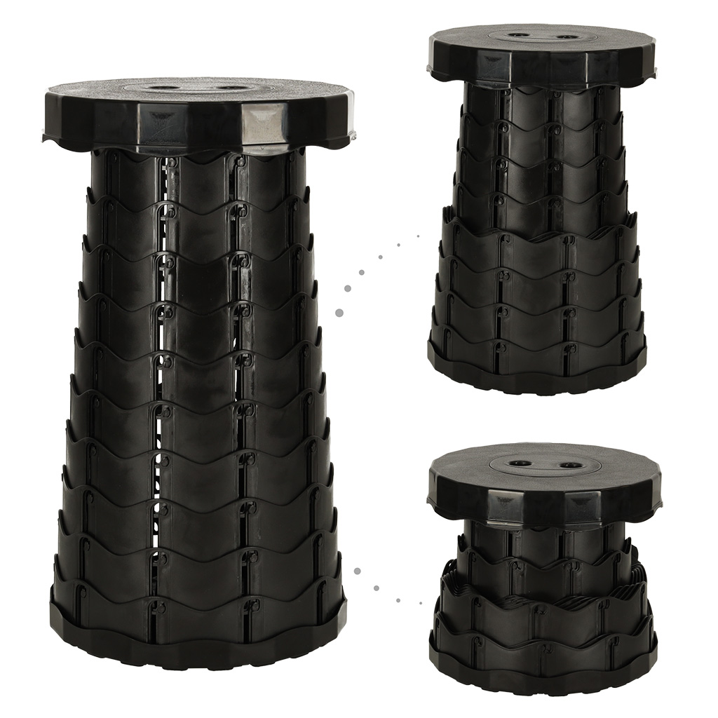 Krzeslo skladane rozkladany stolek taboret czarny