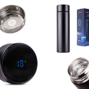Kubek bidon termiczny termos smart LED 500ml czarny