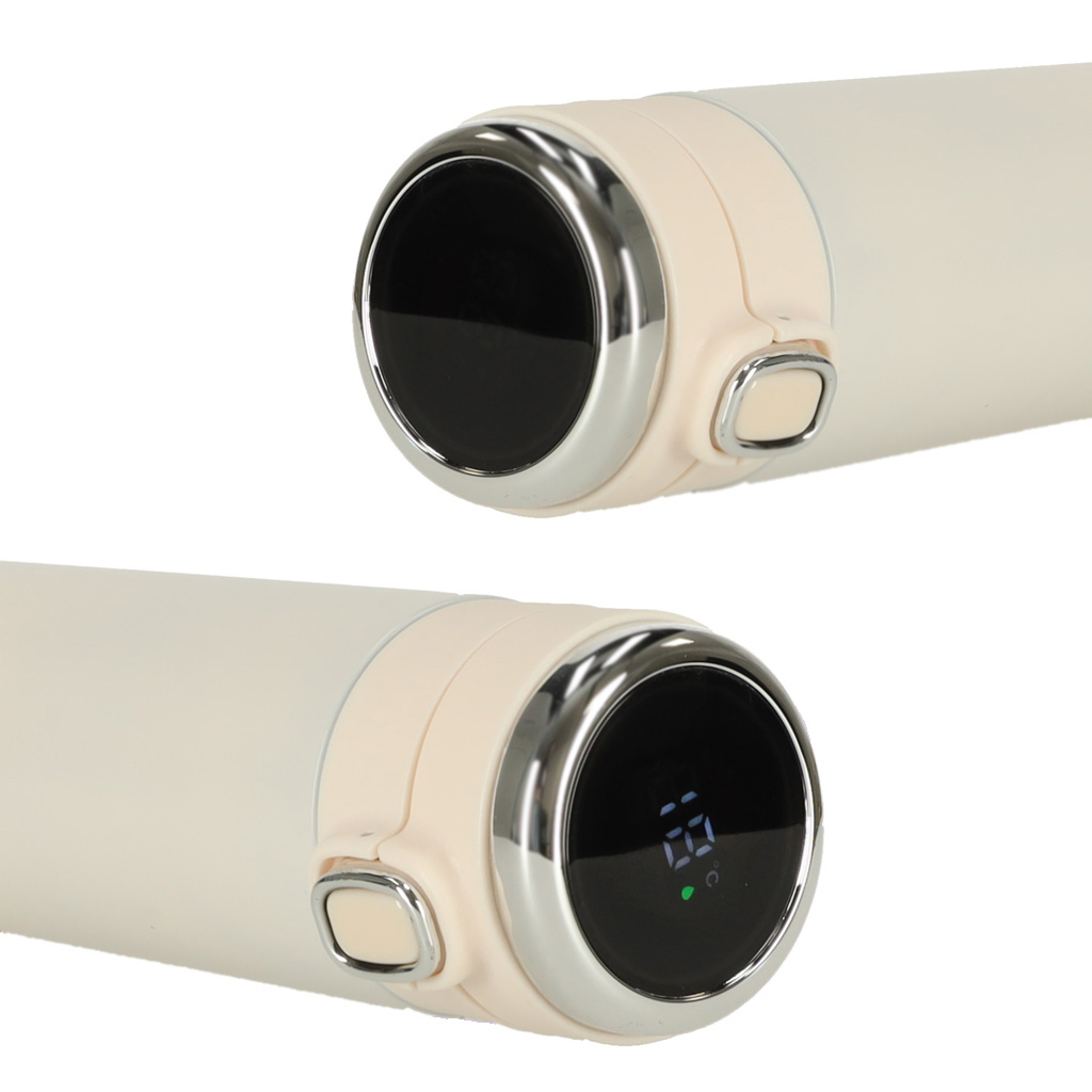 Kubek bidon termiczny z ustnikiem termos LED 420ml bezowy