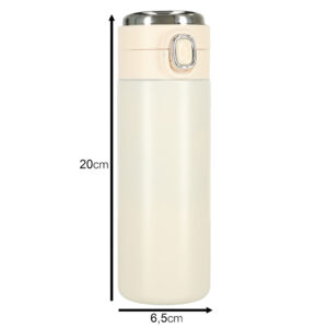 Kubek bidon termiczny z ustnikiem termos LED 420ml bezowy