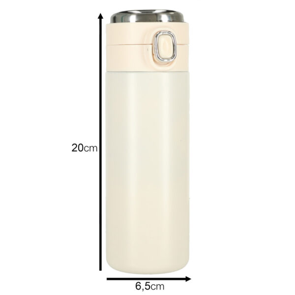 Kubek bidon termiczny z ustnikiem termos LED 420ml bezowy
