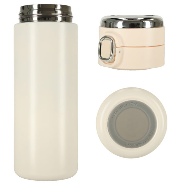 Kubek bidon termiczny z ustnikiem termos LED 420ml bezowy