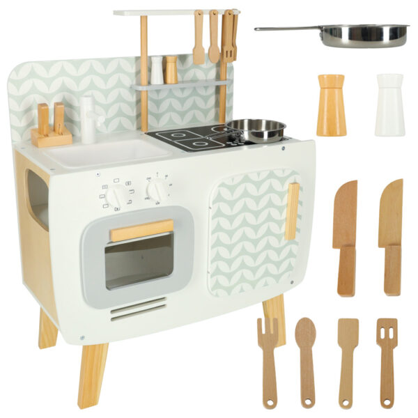 Kuchnia dla dzieci drewniana MDF LULILO RETRO akcesoria 73cm Kuchnia dla dzieci drewniana MDF LULILO RETRO akcesoria 73cm