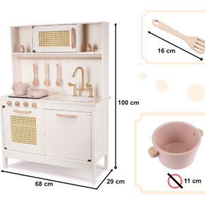 Kuchnia drewniana MDF retro z akcesoriami BOHO
