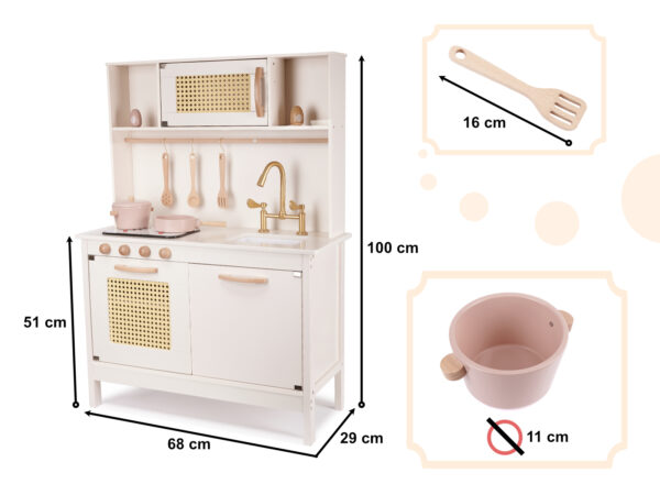 Kuchnia drewniana MDF retro z akcesoriami BOHO